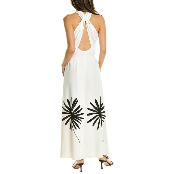 Oscar de la Renta Halter Silk-Lined Midi Dress - Picture 2 of 3